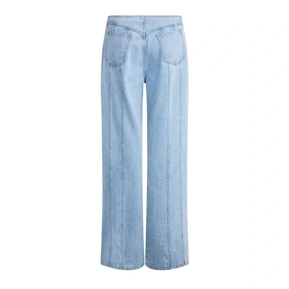 Lioness Daydream Tie Up Jean / Sky Blue Lace-Up Wide Leg Jeans - Picture 13 of 14